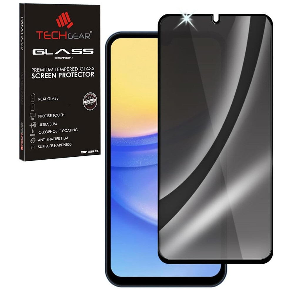 Techgear Samsung Galaxy A15 5G Anti Spy, Privacy Full Coverage 3D Tempered Glass Screen Protectors