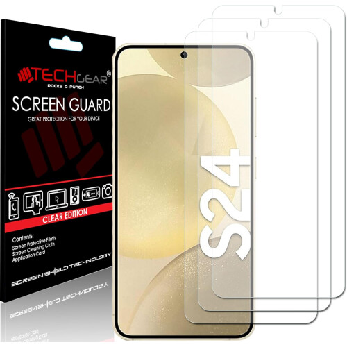 Techgear [3 Pack] Samsung Galaxy S24 5G Clear Film Screen Protector