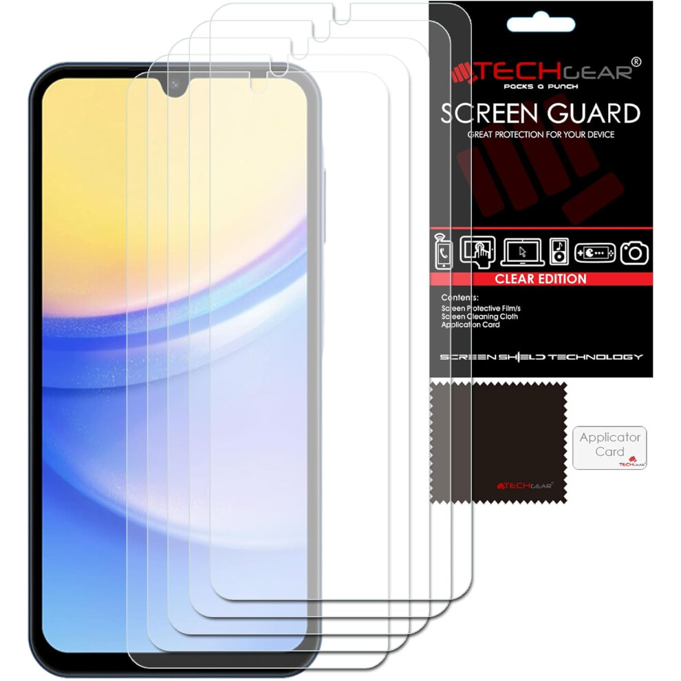 Techgear [5 Pack] Samsung Galaxy A15 5G Clear Film Screen Protector