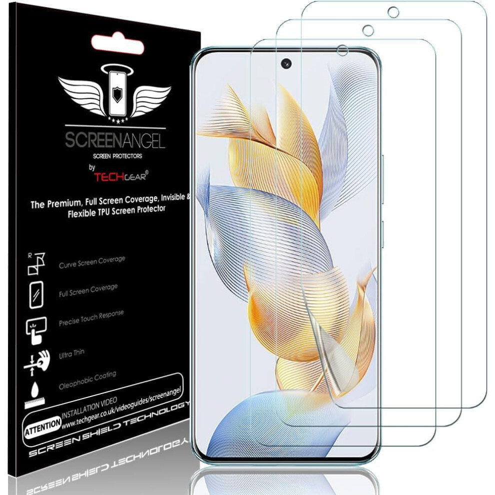 [3 Pack] Case Friendly Screen Protector [Bubble Free] [FULL Screen Coverage] HD Clear Flexible TPU Film For Honor 90 5G