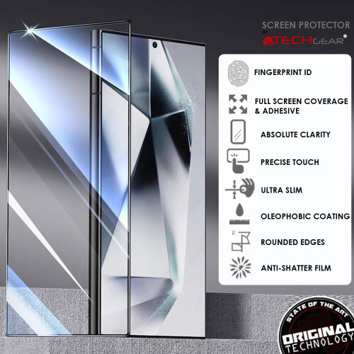 Techgear Samsung Galaxy S24 Ultra Full Coverage 3D Tempered Glass Screen Protectors 2