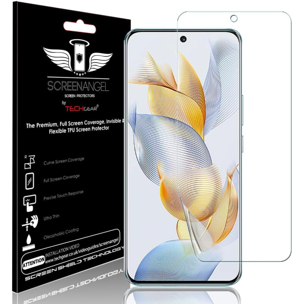 [Screen Angel Edition] Case Friendly Screen Protector [Bubble Free] [FULL Screen Coverage] HD Clear Flexible TPU Film For Honor 90 5G