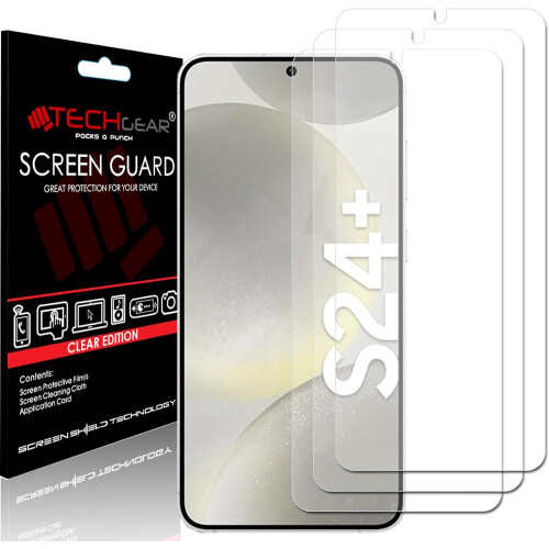 Techgear [3 Pack] Samsung Galaxy S24 Plus Clear Film Screen Protector