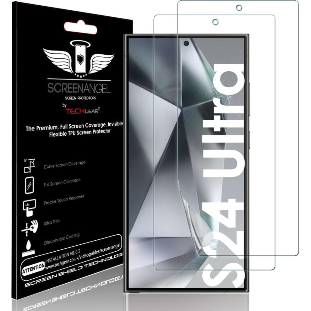 [2 Pack] Case Friendly Screen Protector [Bubble Free] [FULL Screen Coverage] HD Clear Flexible TPU Film For Samsung Galaxy S24 Ultra