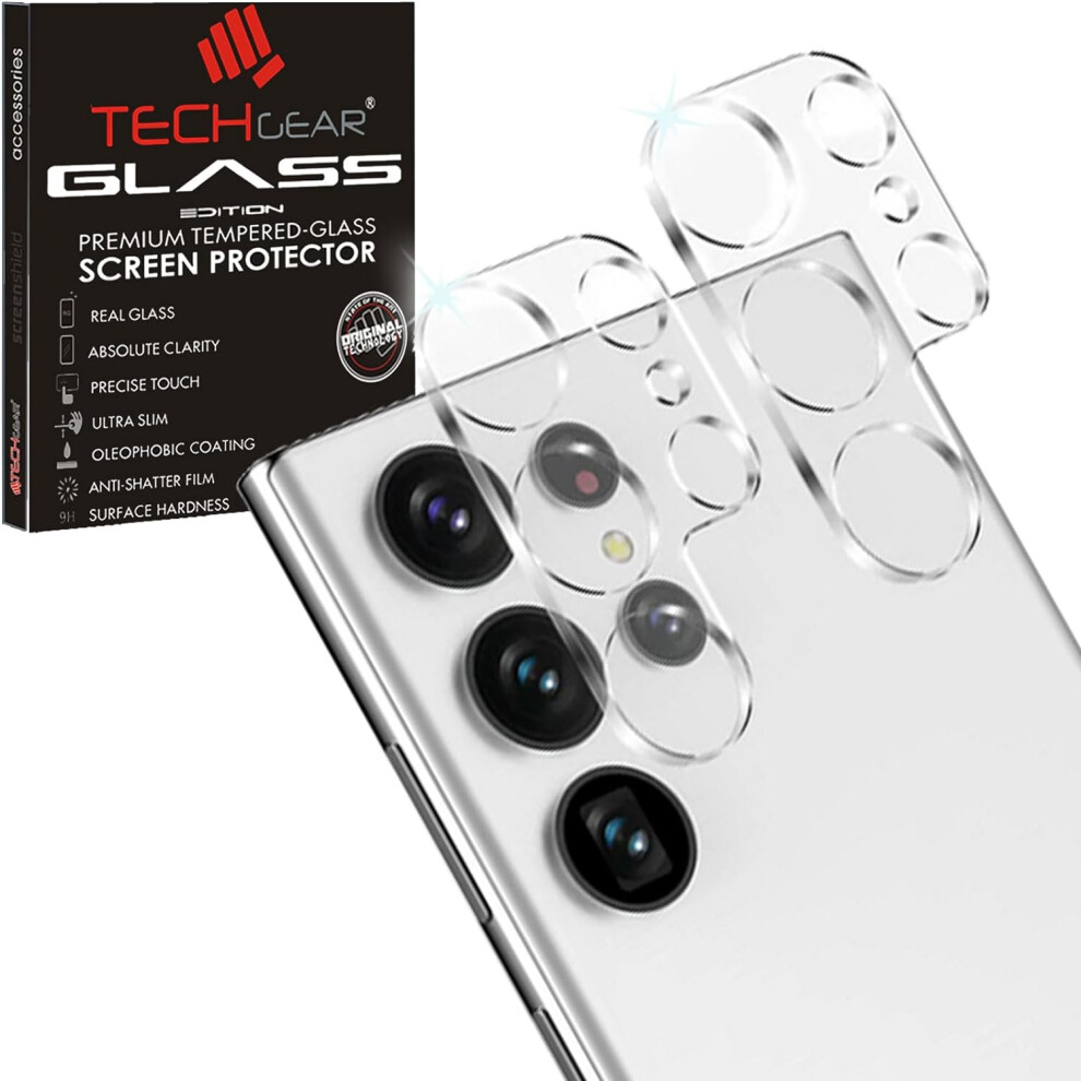 Techgear For Samsung Galaxy S24 Ultra Camera Lens Protector [2 Pack] Full Lens Protectors, Scratch-Resistant Ultra Hd 9H Clear Tempered Glass Lens