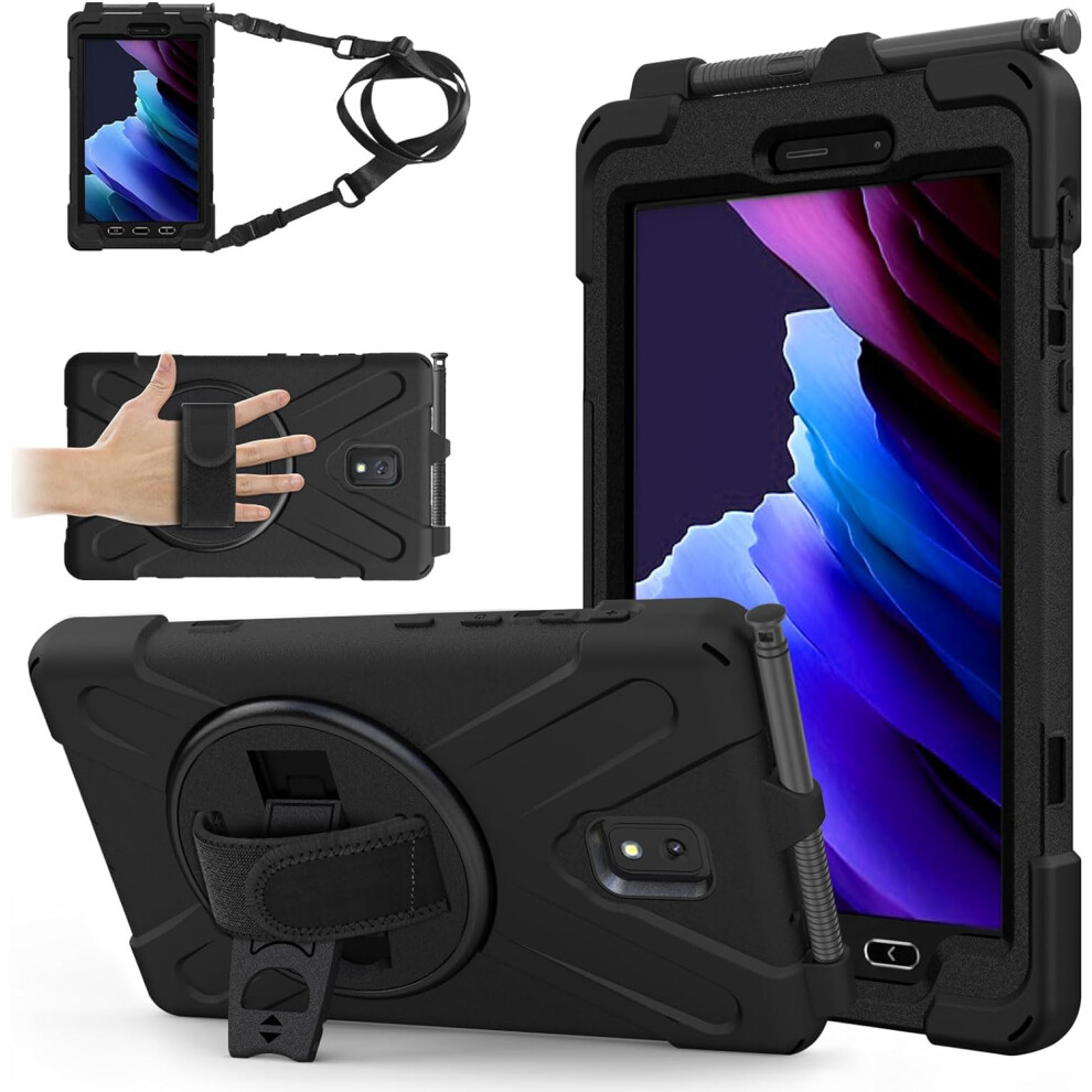 TECHGEAR X-Case fits Samsung Galaxy Tab Active 5 8.0" (SM-X306) Tough Rugged HEAVY DUTY Armour Shockproof Impact Case with 360 Rotating Stand, Hand St