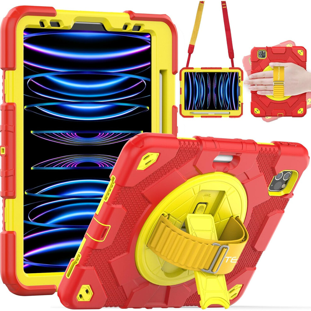 [Supe Case] Tough Shockproof Fun Case With 360 Rotating Stand, Hand & Shoulder Strap For Apple Ipad Air 10.9" 4Th / 5Th Gen & Ipad Pro 11" 2022/2021 5056284483065