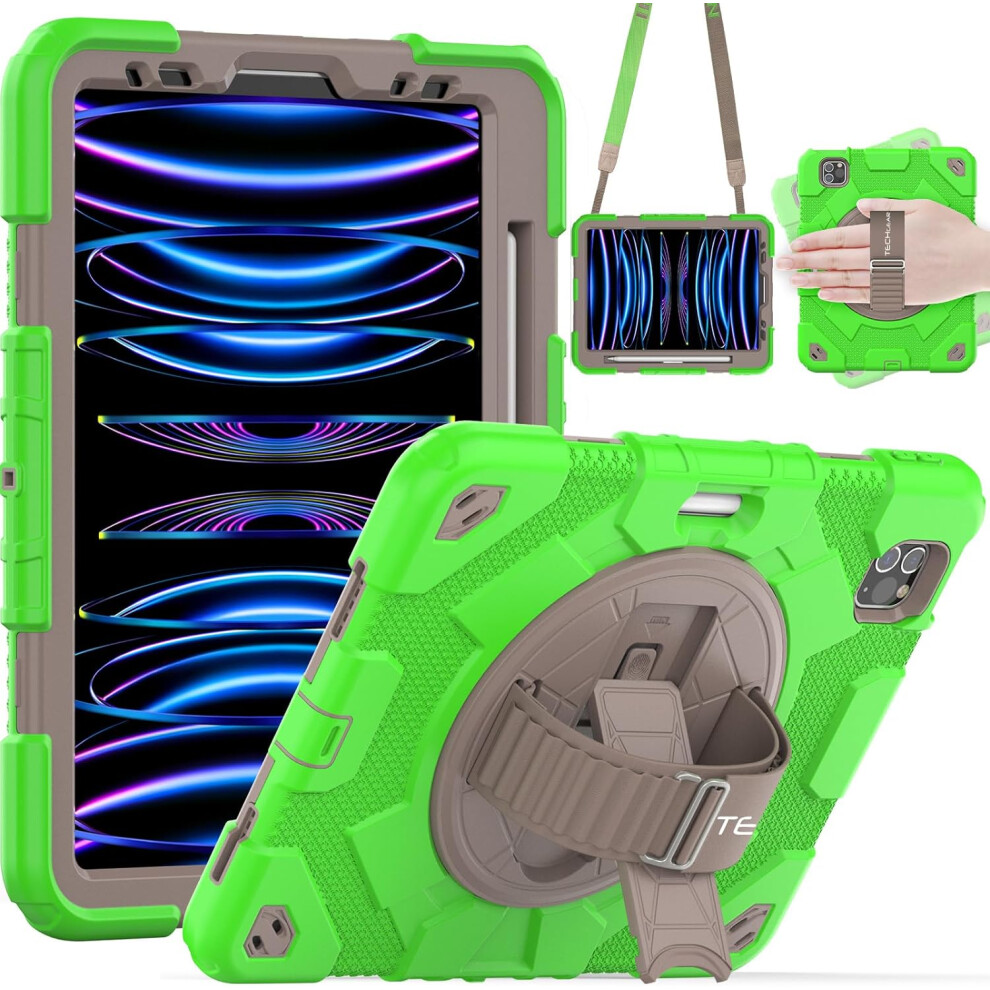 [Supe Case] Tough Shockproof Fun Case With 360 Rotating Stand, Hand & Shoulder Strap For Apple Ipad Air 10.9" 4Th / 5Th Gen & Ipad Pro 11" 2022/2021 5056284483041