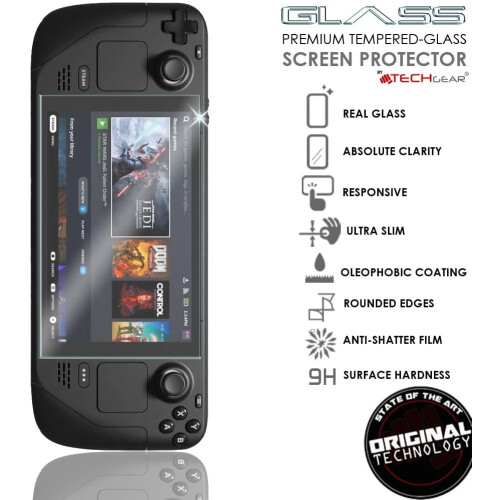 Techgear [2 Pack] Steam Deck OLED / Steam Deck Tempered Glass Screen Protectors 1