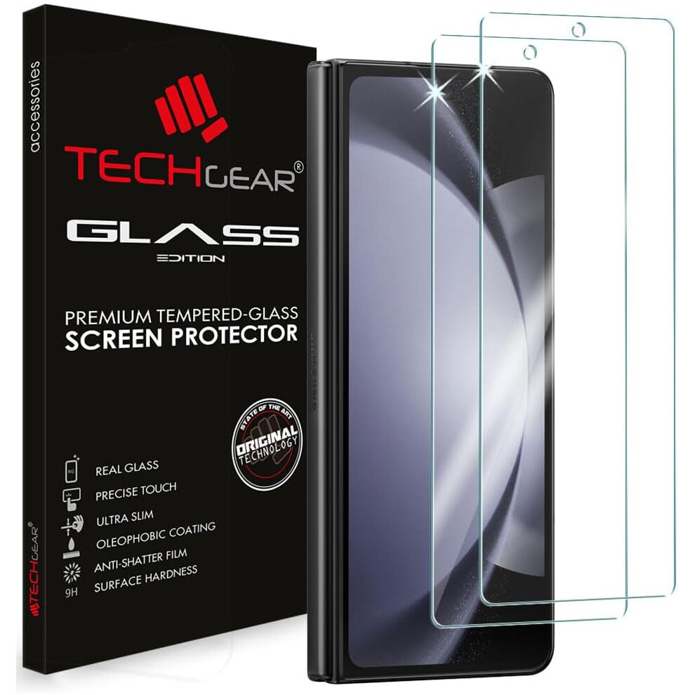 Techgear [2 Pack] Samsung Galaxy Z Fold 5 Tempered Glass Screen Protectors