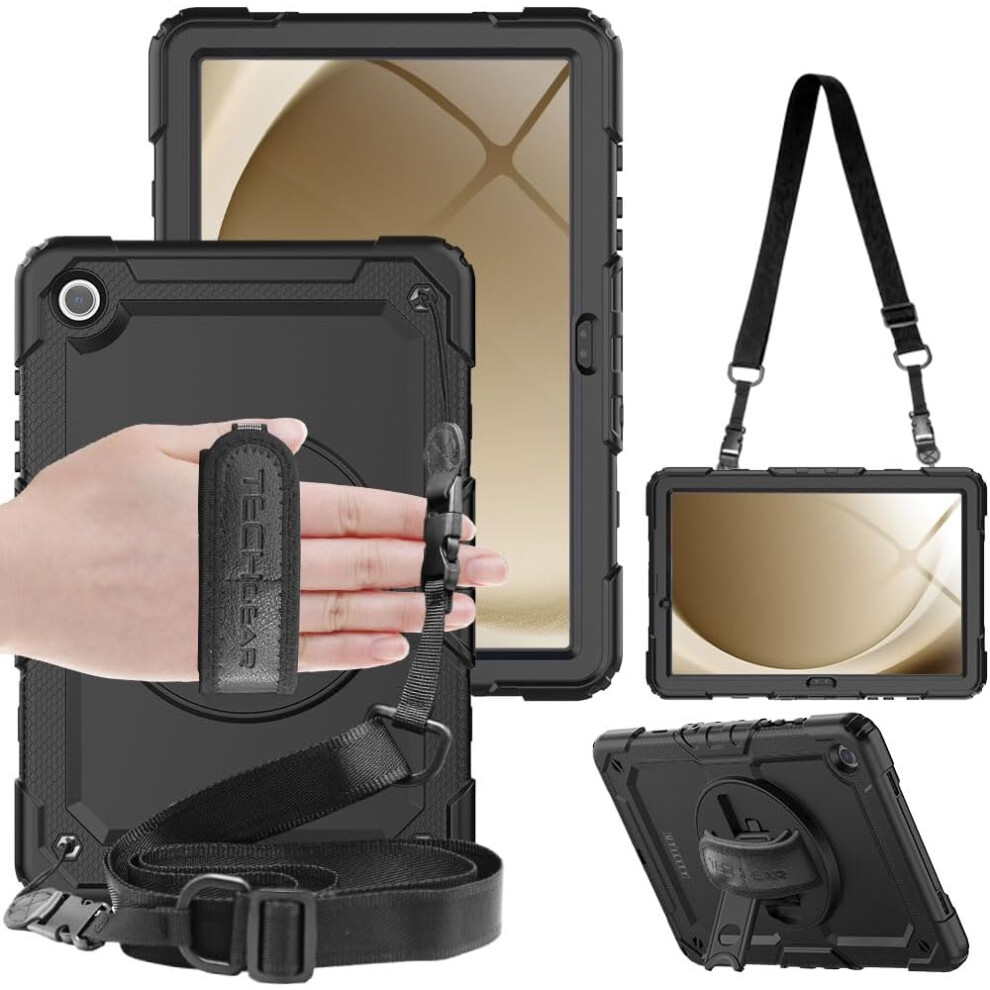 [UTILITY Case] Full Body Shockproof Case with Stand, Hand & Shoulder Strap for Samsung Galaxy Tab A9 Plus 11" (SM-X210 / SM-X215)