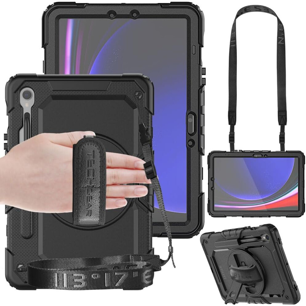 [UTILITY Case] Full Body Shockproof Case with Stand, Hand & Shoulder Strap for Samsung Galaxy Tab S9 11" (SM-X710 / SM-X716 Series)