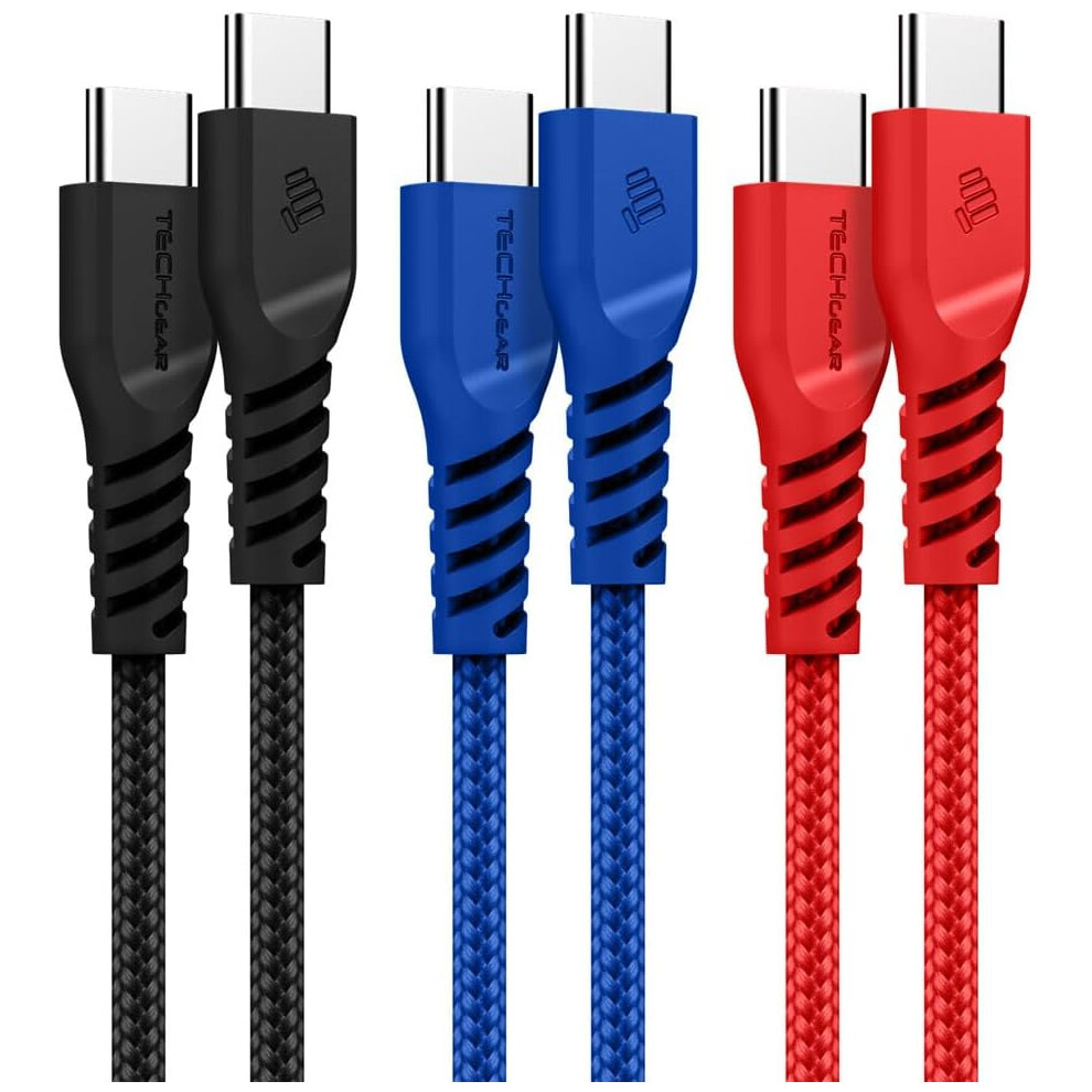 [3 Pack 1M] USB C to USB C Charger Cable 60W STRONG Cable Fast Charging Data Lead iPhone 15, iPad Pro 2022, MacBook Pro, Samsung S24/A25/A04s, Pixel 9