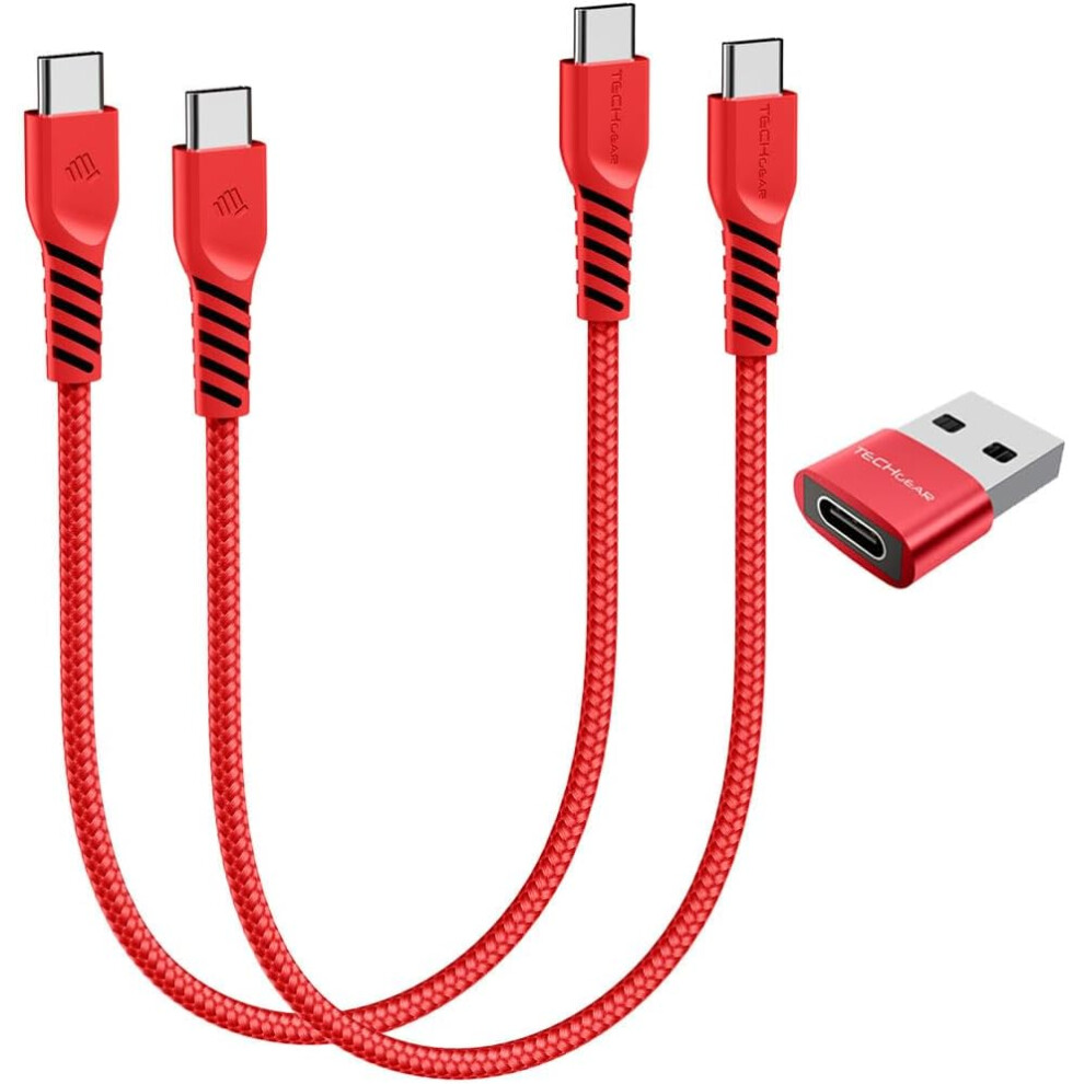 USB C to USB C Charger Cable (30CM+30CM+Adapter) 60W STRONG Cable Fast Charging Data Lead iPhone 15, iPad Pro 2022, MacBook Pro, Samsung S24/A14