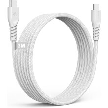 USB C to USB C Charger Cable 60W STRONG Fast Charging Type C Data Lead for iPhone 15, iPad Pro 12.9, MacBook Pro, Samsung S24/S22/A04s, Pixel 8 [3M]