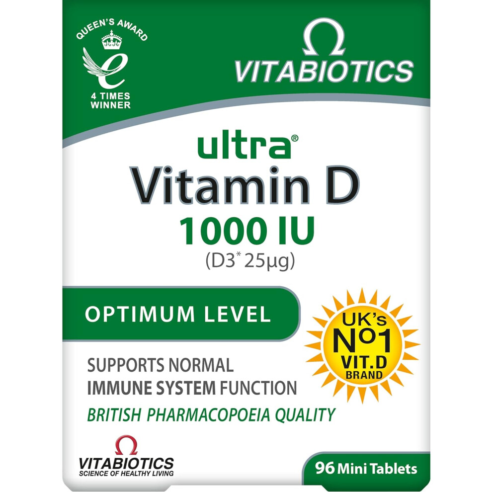 Vitabiotics Ultra Vitamin D Tablets 1000IU Optimum Level 96 Tablets