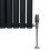 MonsterShop (600mm x 600mm, Black) Oval Column Designer Radiator & TRV Valves 8