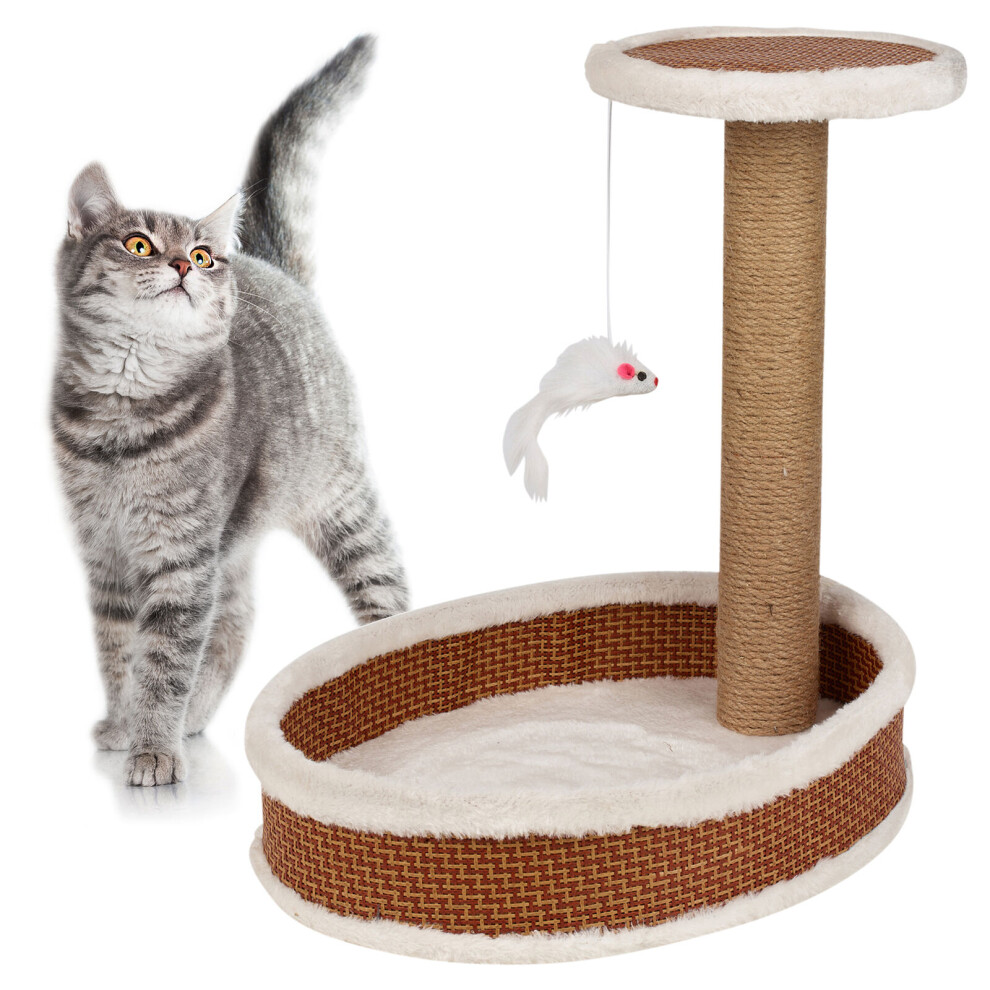 Urbn Living 40Cm Cat Tree Scratcher Climbing Post Toy Kitten Climbing Tower With Toy Mouse