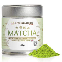 40g Organic Matcha Green Tea Powder Japanese Ceremonial Grade from Uji, Kyoto, First Harvest Stone-Ground, UK Soil Association Certified, Natural