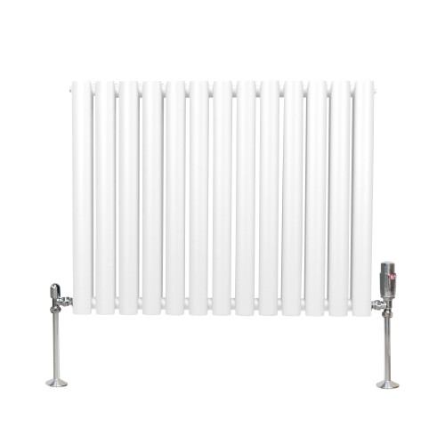 Οβάλ θερμαντικό σώμα με βαλβίδες – 600 mm x 780 mm – λευκό 2
