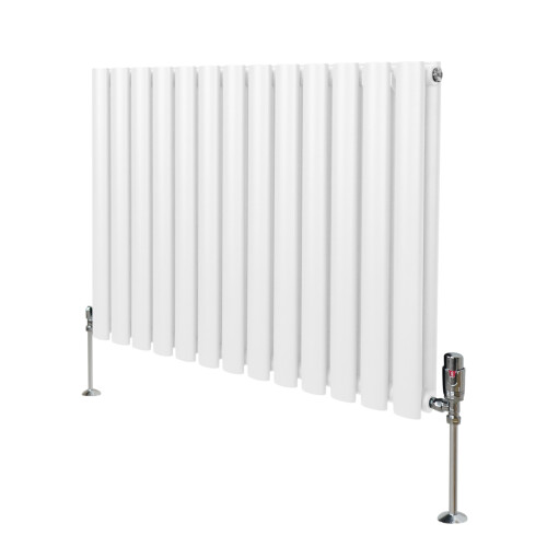Οβάλ θερμαντικό σώμα με βαλβίδες – 600 mm x 780 mm – λευκό