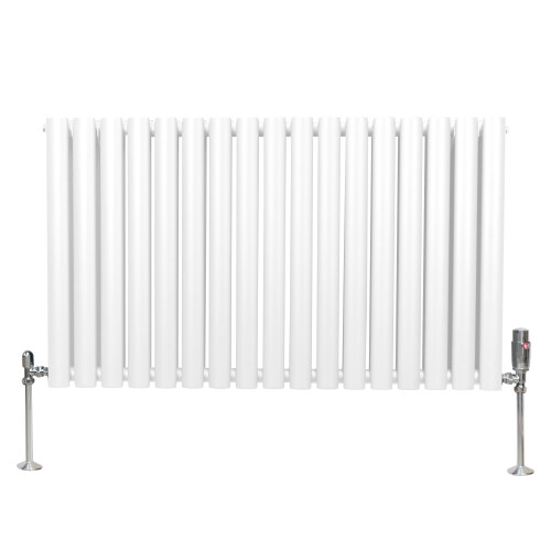 Οβάλ θερμαντικό σώμα με βαλβίδες – 600 mm x 1020 mm – λευκό 2