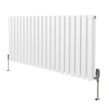 Ovális oszlopradiátor szelepekkel - 600 mm x 1200 mm - fehér