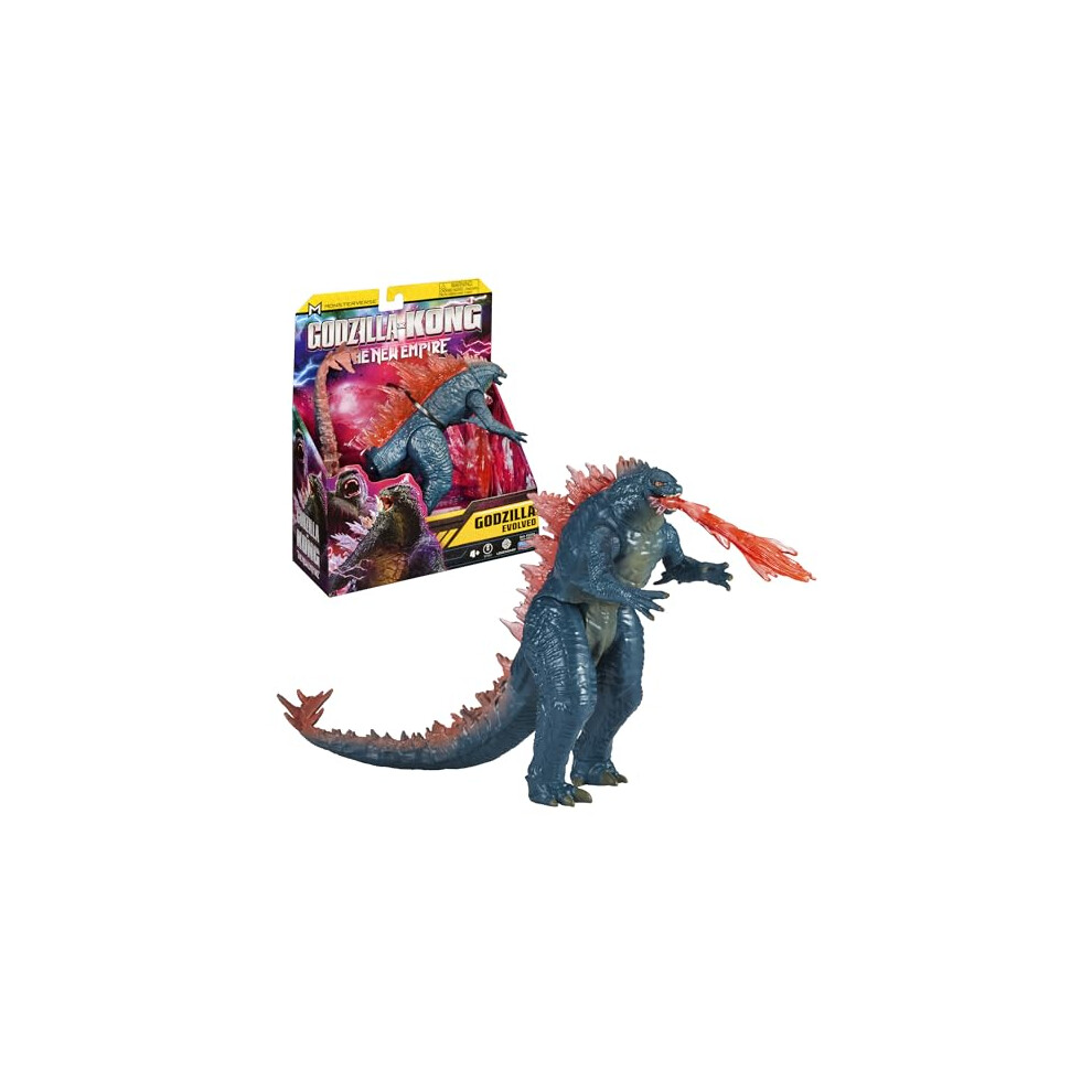 MonsterVerse Godzilla x Kong: The New Empire, 6-Inch Godzilla Evolved Action Figure Toy, Iconic Collectable Movie Character Toy, Includes Heat Ray