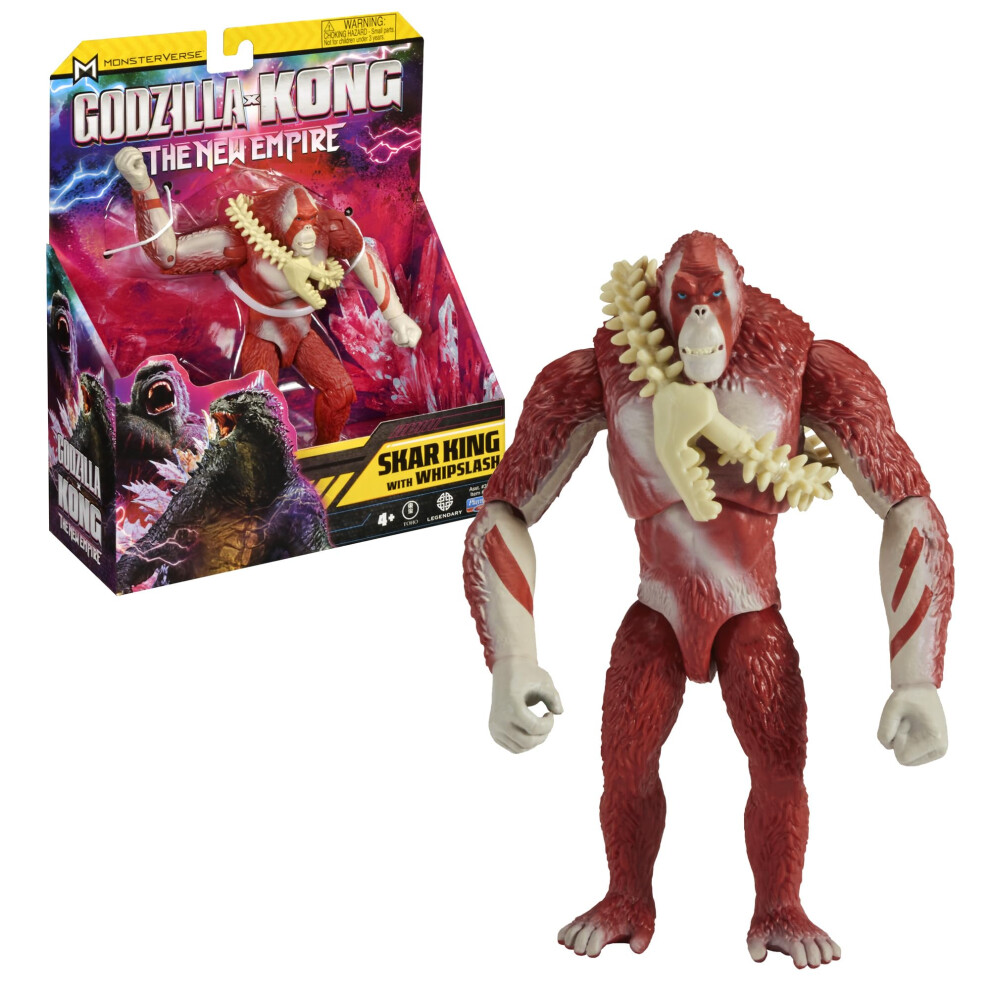 Godzilla x Kong: The New Empire, 6-Inch Skar King Action Figure Toy, Iconic Collectable Movie Character, Includes Bone Whiplash Weapon, Toy Suitable