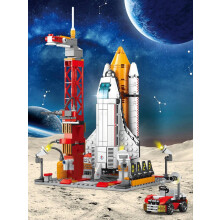 Space Shuttle 521-Piece Building Blocks with Astronauts and Launchpad – Educational STEM Toy for Kids