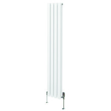 Oval Röhrenheizkörper & Chrom Thermostatventile – 1600mm x 240mm - Weiß