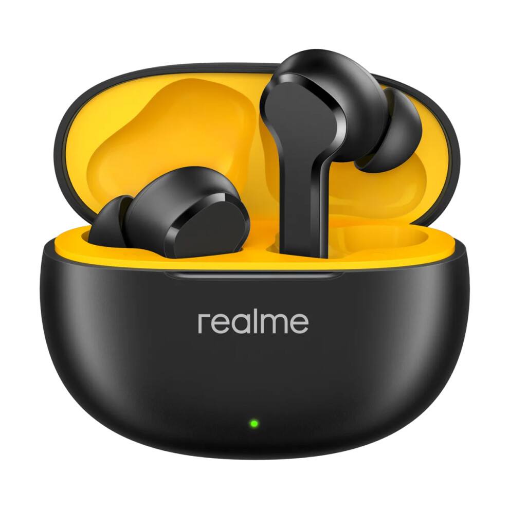 Earphones with microphone Realme Buds T110 black earbuds TWS Bluetooth earphones