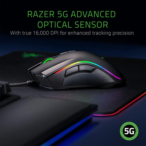 Razer Razer Mamba Elite Μαύρο ενσύρματο ποντίκι παιχνιδιού USB 16000 DPI 1