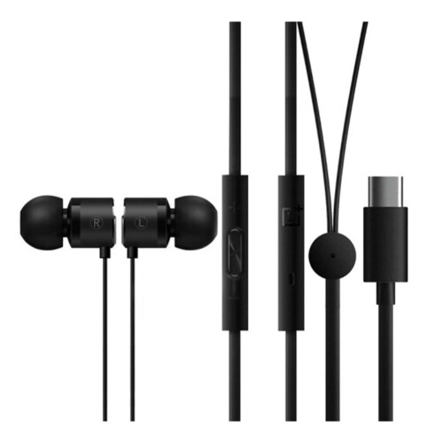 OnePlus OnePlus Type-C Bullets with microphone, black earbud wired headphones 1
