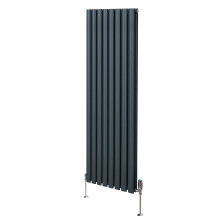 Ovális oszlopradiátor szelepekkel - 1600 mm x 480 mm - antracitszürke