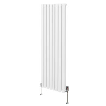 Ovális oszlopradiátor szelepekkel - 1600 mm x 480 mm - fehér
