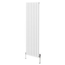 Grzejnik kolumnowy owalny i zawory - 1800 mm x 480 mm - biały