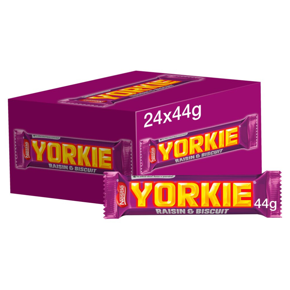 Nestle Yorkie Raisin & Biscuit Chocolate Bar 24 x 44g Delicious Tasty