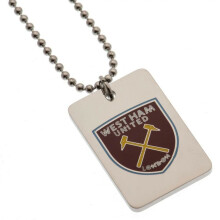 West Ham United FC Stainless Steel Enamel Crest Dog Tag & Chain