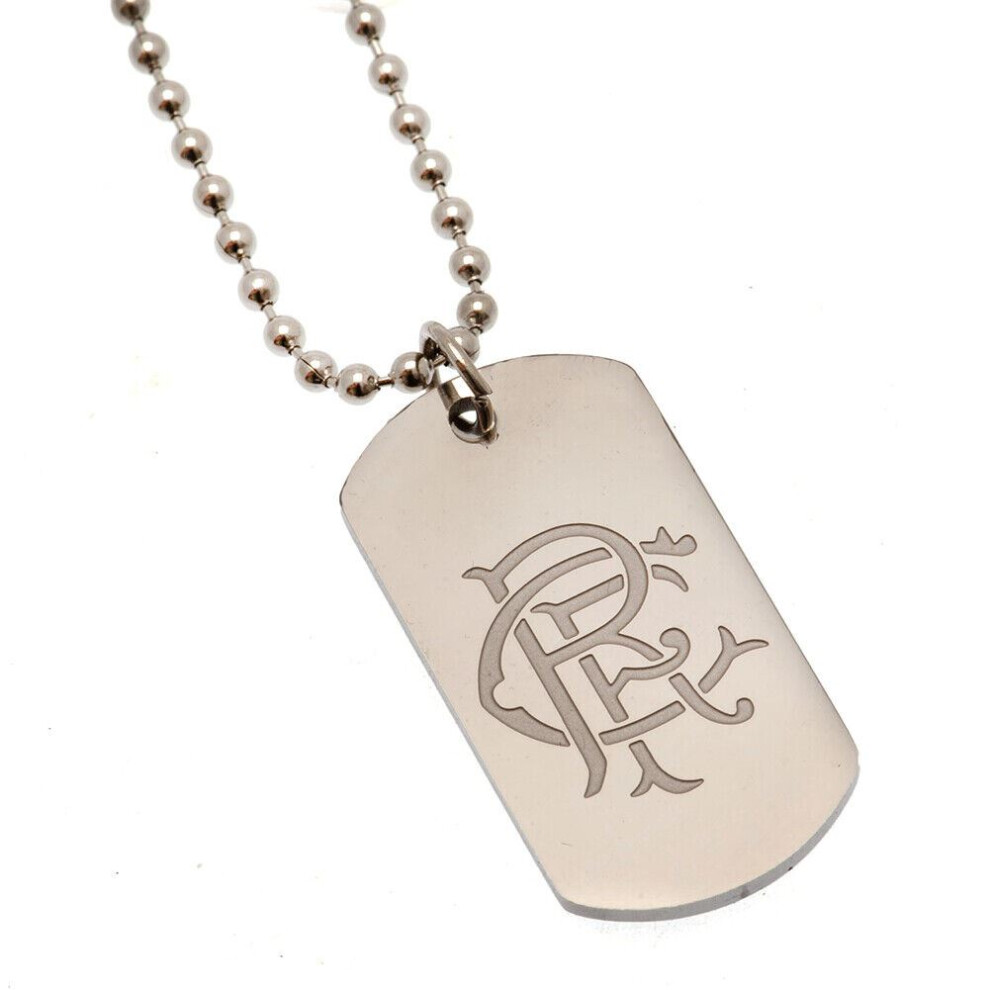 Rangers FC Stainless Steel Engraved Dog Tag & Chain