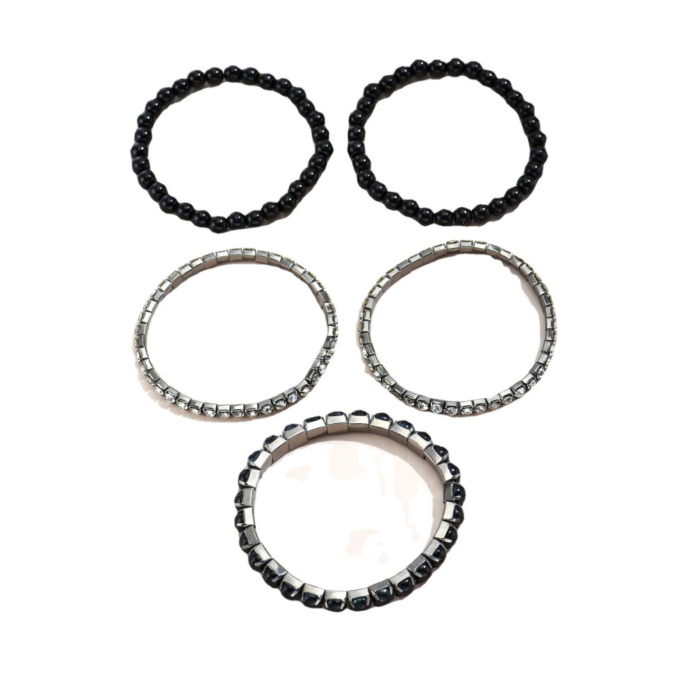 Fashion diamond chain round beaded beaded bracelet