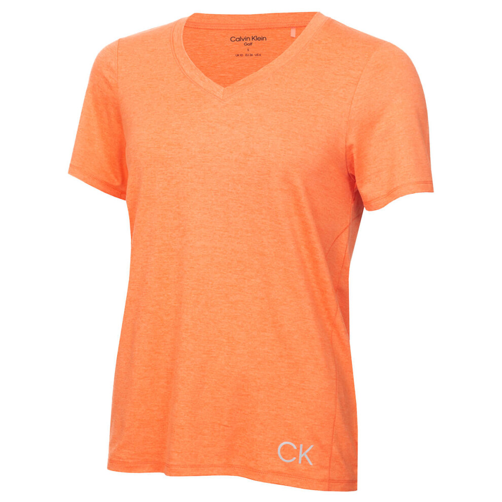 (S, Coral Marl) Calvin Klein Womens 2022 Relax Lightweight Breathable UV Protection T-Shirt