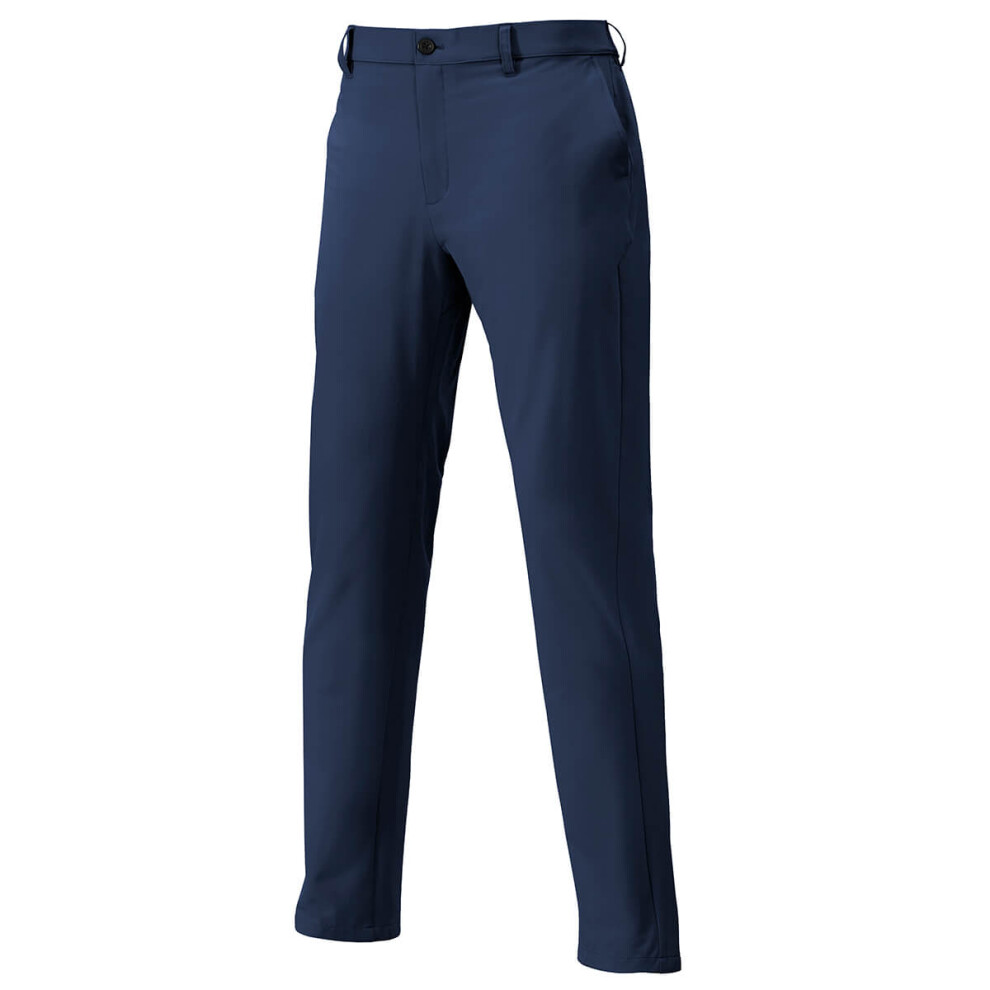 (38/29, Deep Navy) Mizuno Mens 2021 Move Tech Citizen Lightweight Structured Slim Fit Trousers