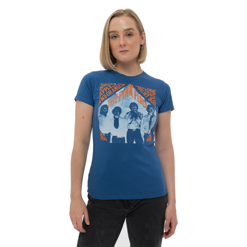 (XL, Blue) Pink Floyd Apples and Oranges Skinny Tee-image-OPC-PDSJ5XK-NEW
