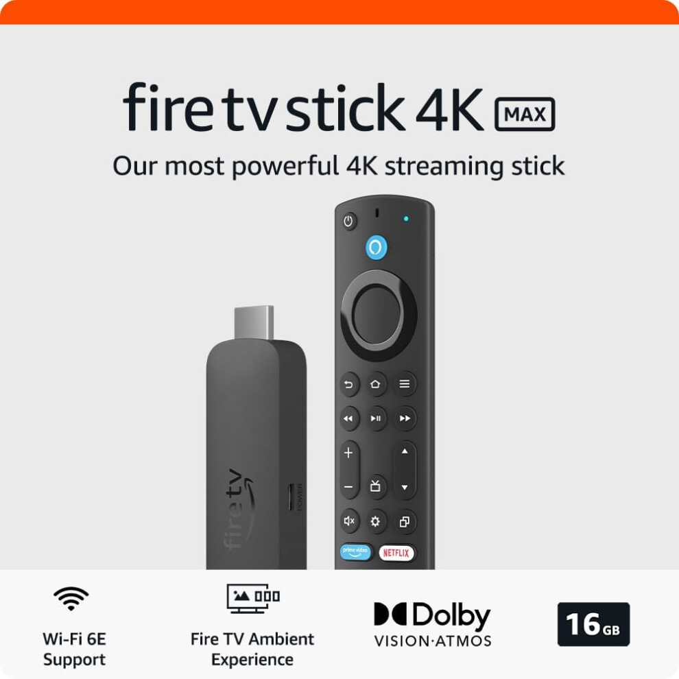 Amazon Fire TV Stick 4K Max streaming device 16gb | supports Wi-Fi 6E