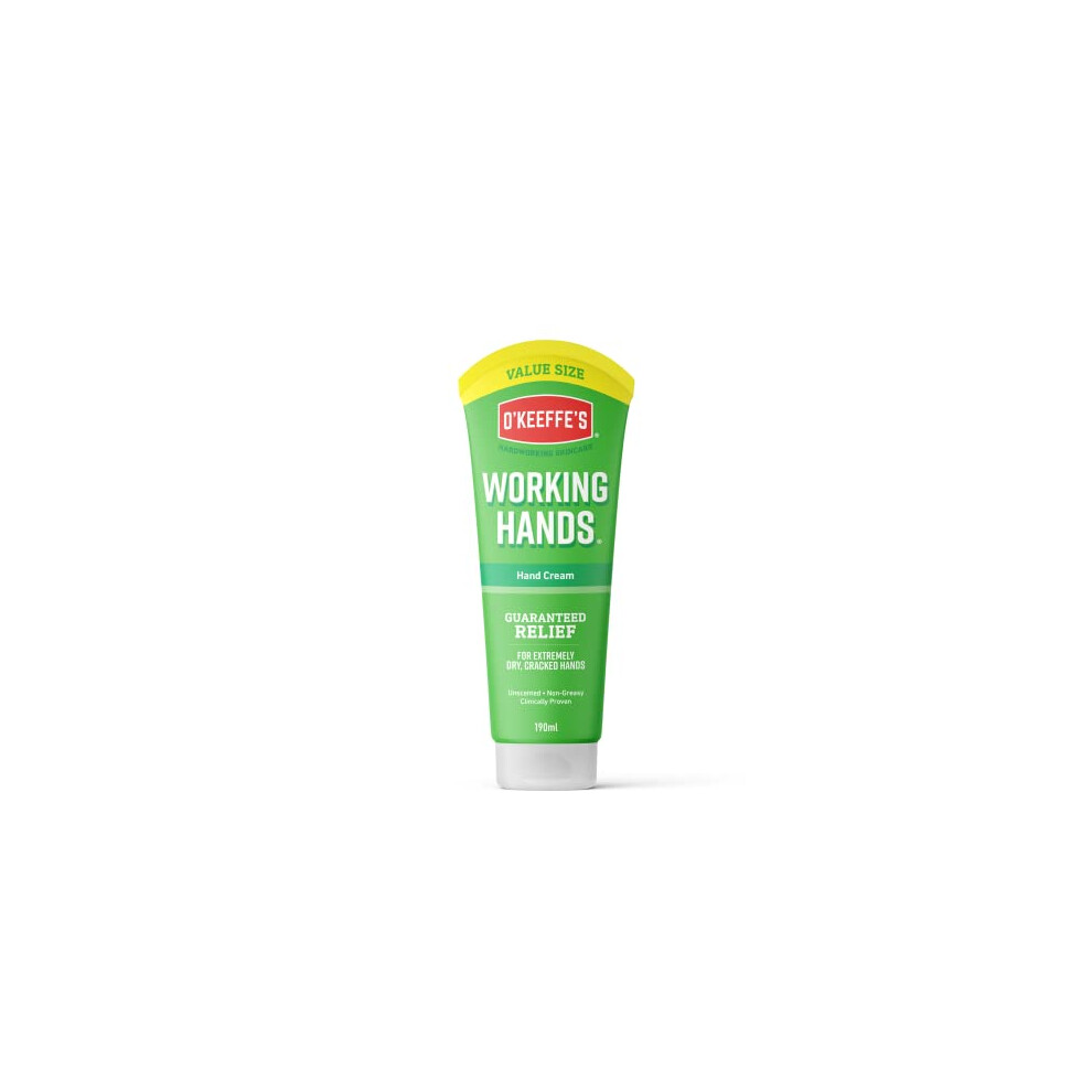 O'keeffe's Cream Working Hands Value Tube, 190Ml Â Hand For Extremely Dry, Cracked Hands | Non-Greasy, Unscented & Instantly Boosts Moisture