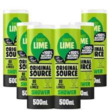Lime Shower Gel, 100 Percent Natural Fragrance, Vegan, Cruelty Free, Paraben Free, Bulk Buy, Pack of 6 x 500 ml