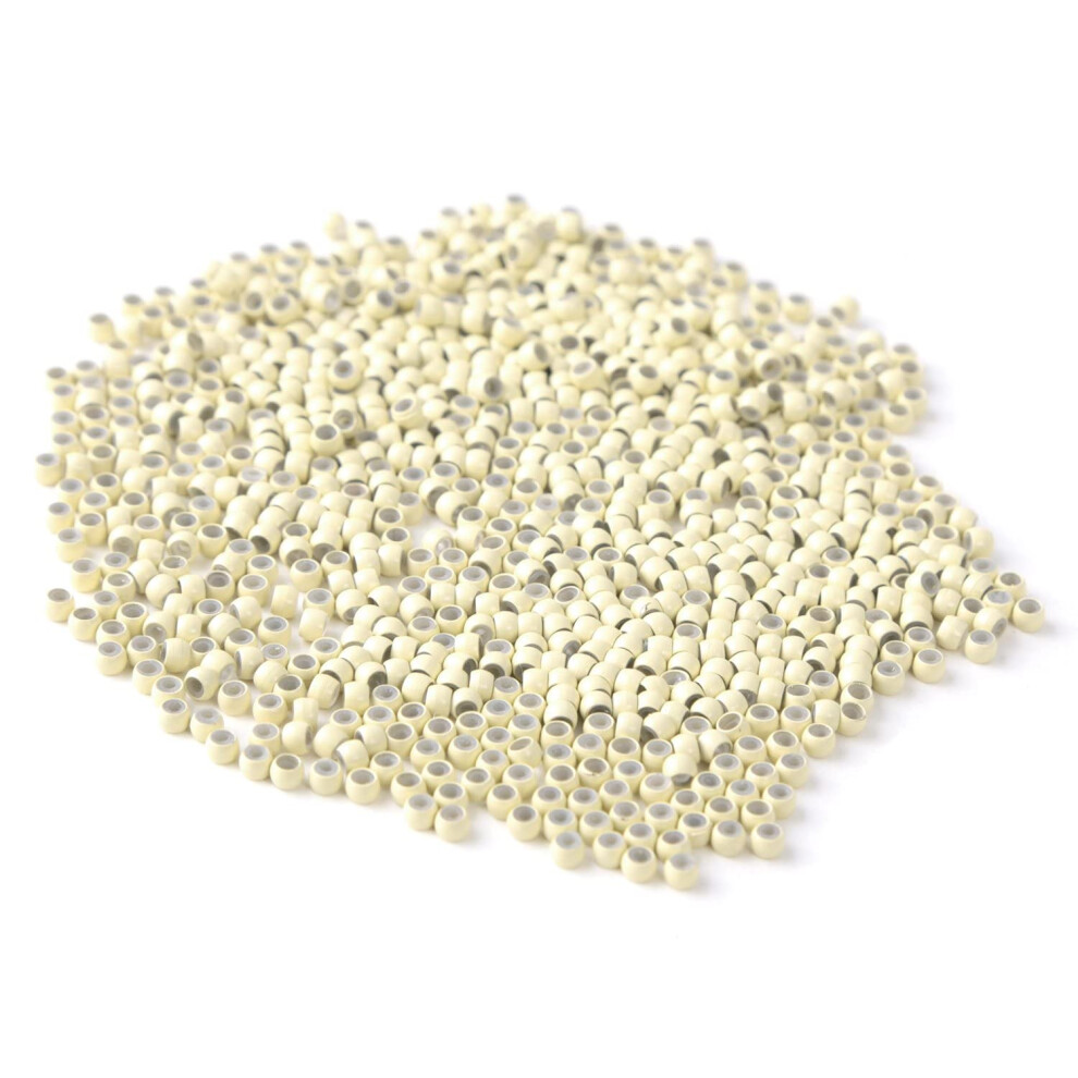 Vlasy Unisex Silicone Lined Nano Rings Beads For Nano Tip Hair Extensions Micro Nano Beads (1000Pcs, Blonde)