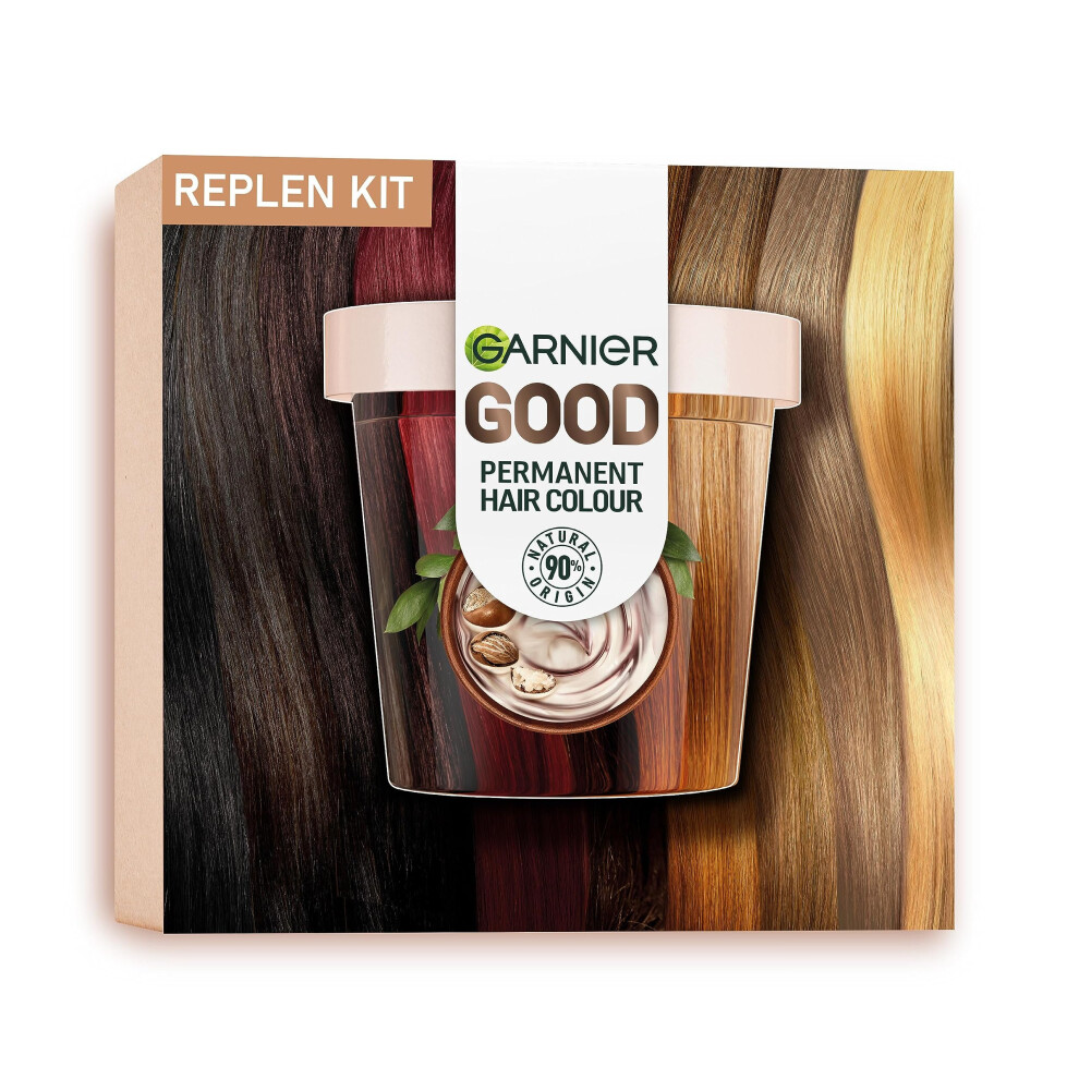 Good Permanent Hair Dye Replen Kit, 4.0 Cacao Brown, Up To 100% Grey Coverage, 8 Weeks Long-Lasting Colour, No-Drip Application