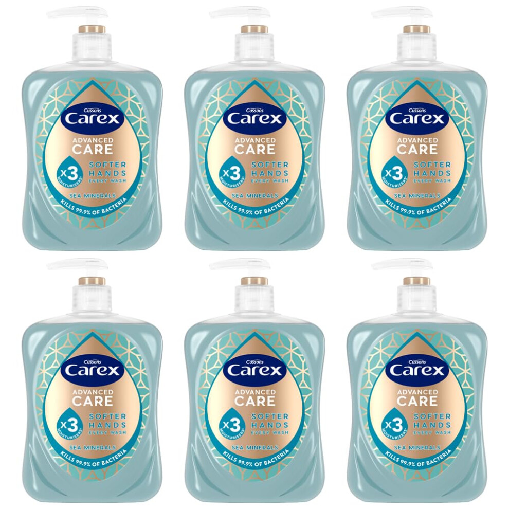 Advanced Care Sea Minerals Antibacterial Hand Wash, 3x More Moisturisers, Clean & Protect Hands, Bulk Buy, Pack of 6 x 500 ml